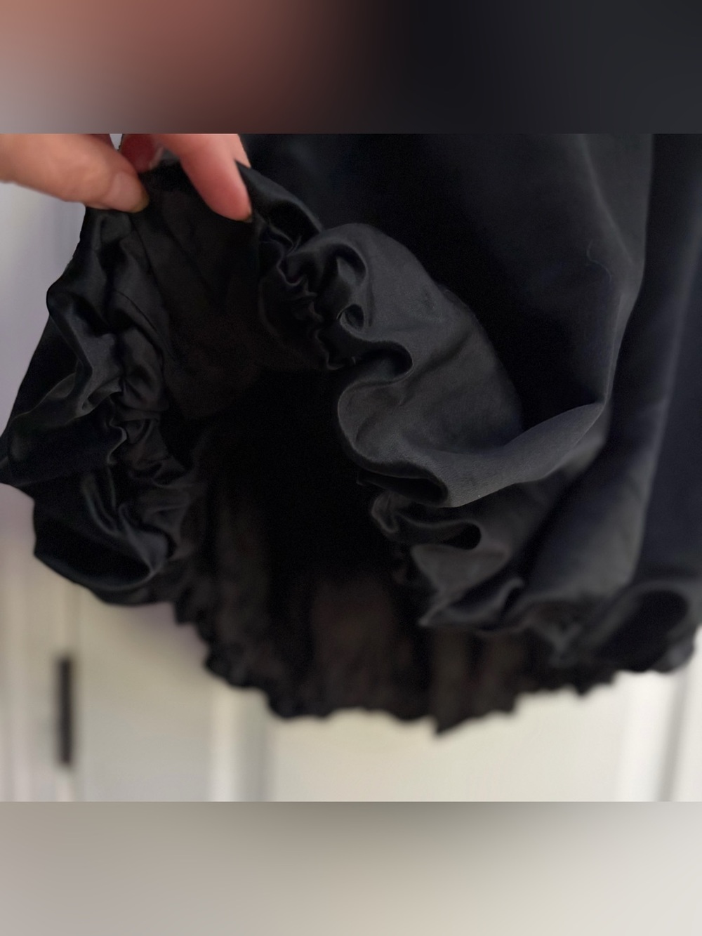 Trina Turk Vivian Dress 6 Black Wool/Silk Strapless Bow Bubble Hem Coquette EUC - Picture 5 of 6